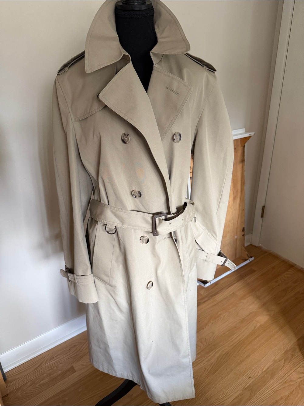 Classic Beige Trench Coat -  Double-Breasted Trench